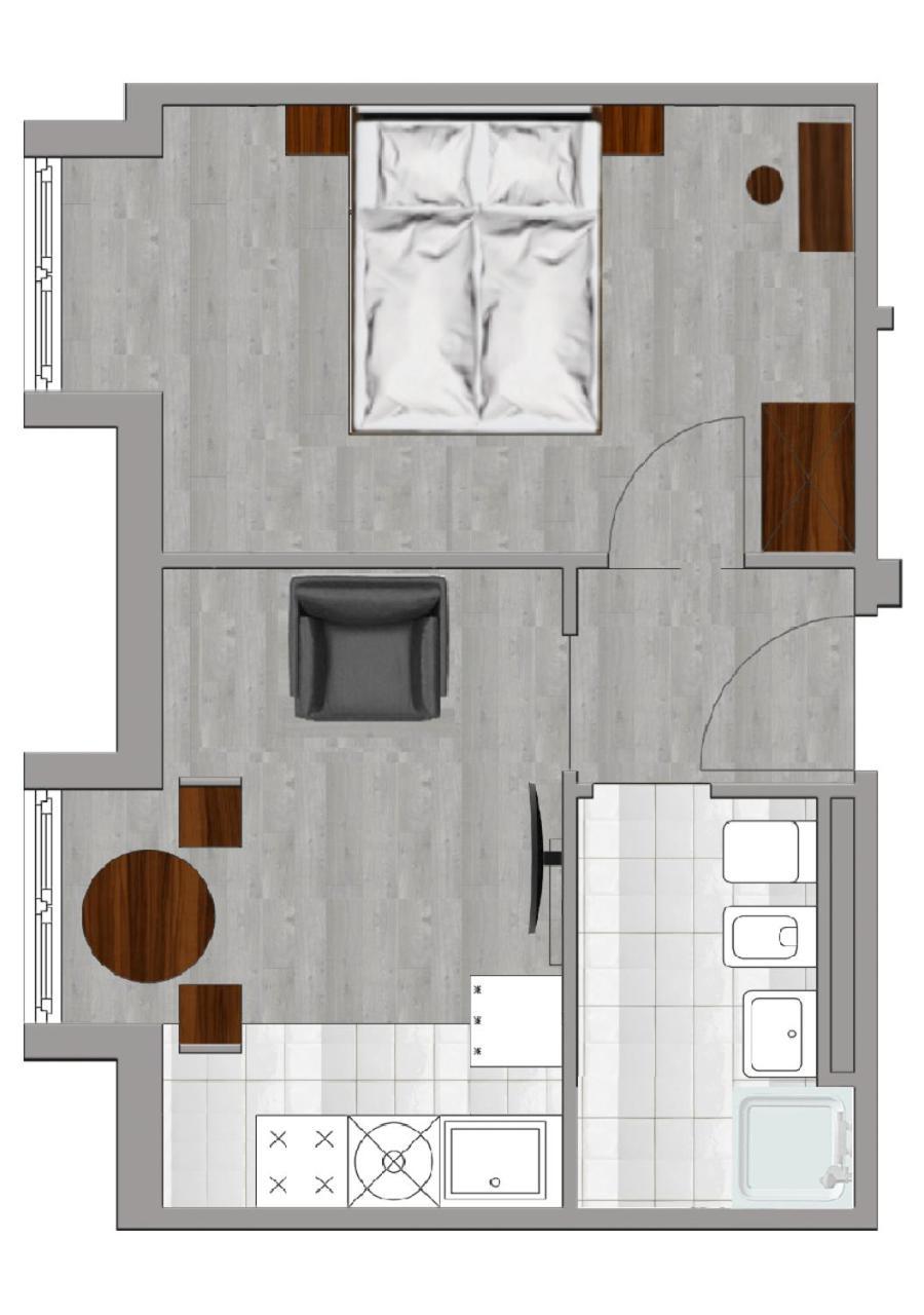 2-Zimmer Apartment Standard Dach